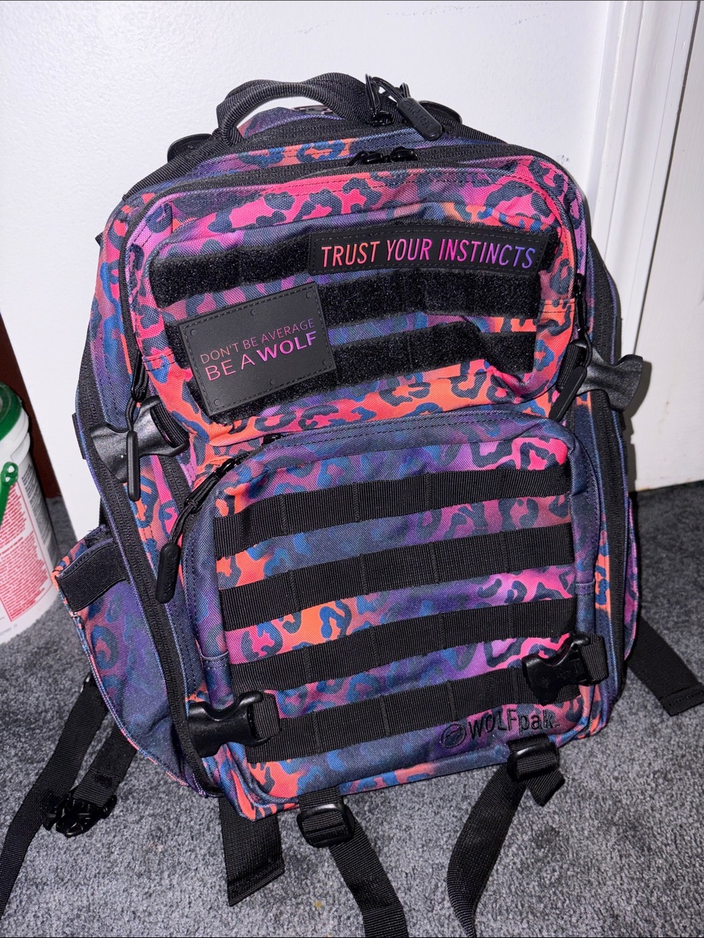 WOLF Purple and Pink leopard print Tactical Backpack